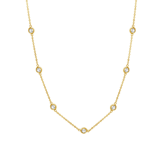 Finished Diamond by the Yard Cable Chain Anklet in 14K Yellow Gold with Natural Diamonds