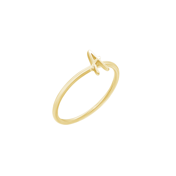 Script Initial Ring in Sterling Silver