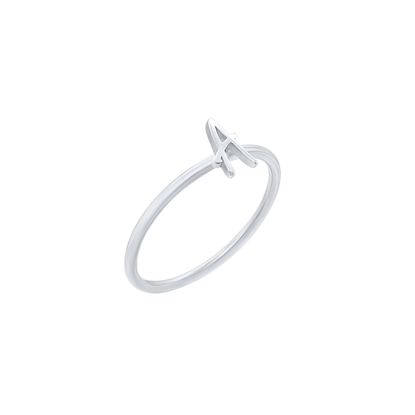 Script Initial Ring in Sterling Silver