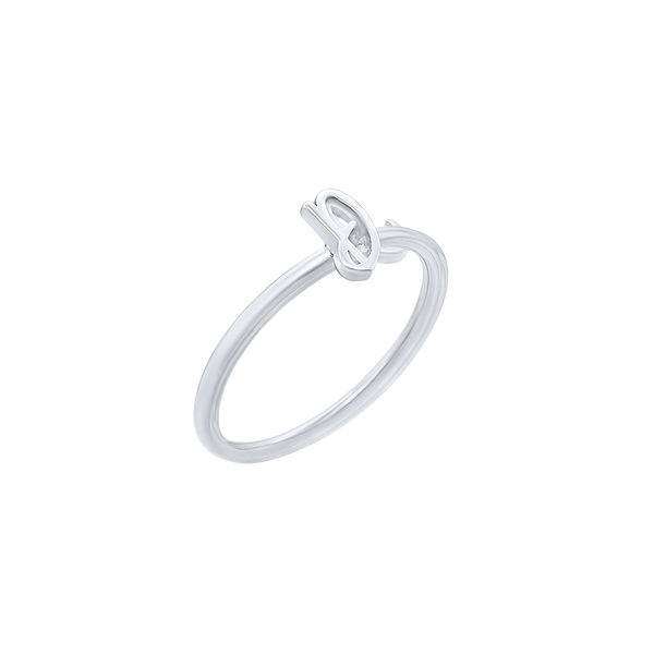 Script Initial Ring in Sterling Silver