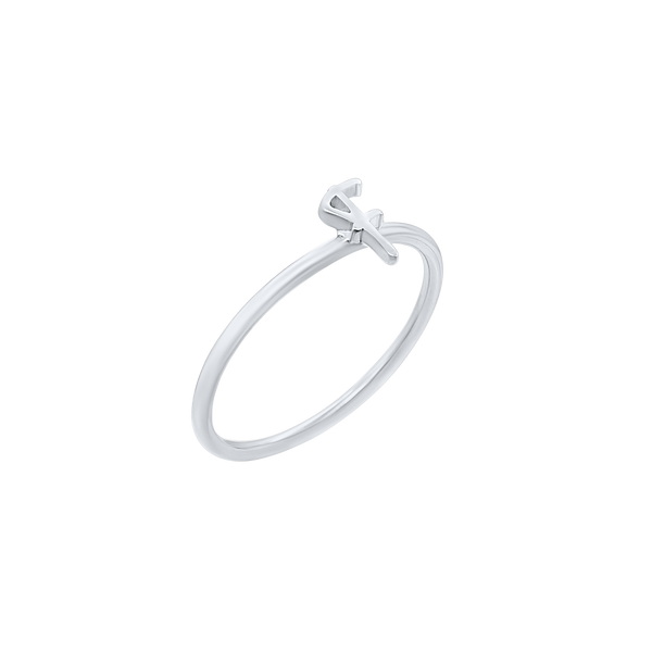 Script Initial Ring in Sterling Silver