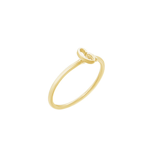 Script Initial Ring in Sterling Silver