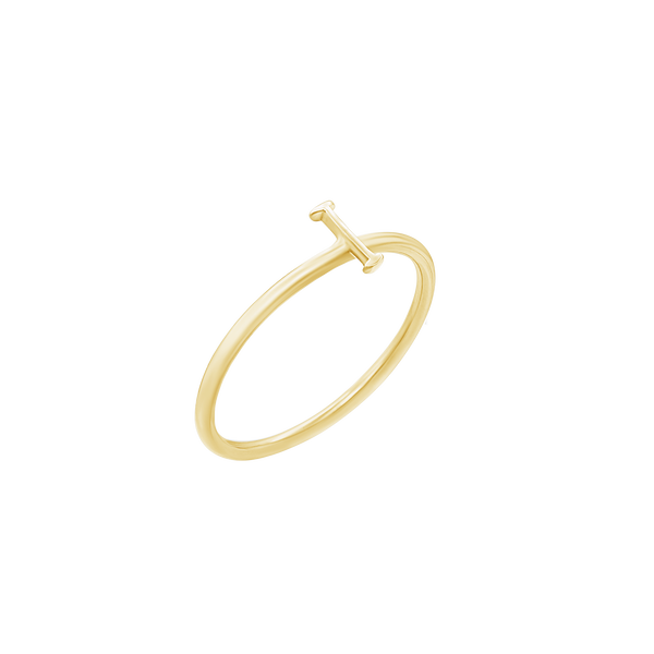 Script Initial Ring in Sterling Silver