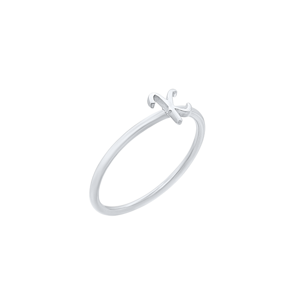 Script Initial Ring in Sterling Silver