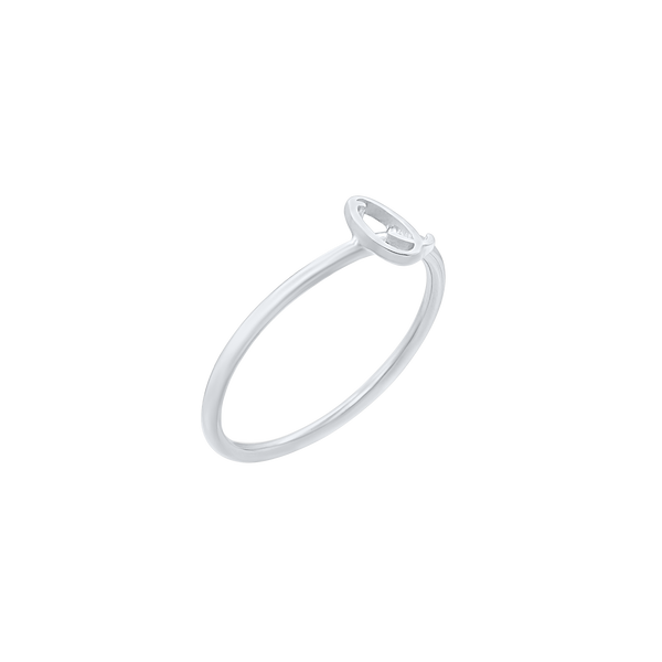 Script Initial Ring in Sterling Silver