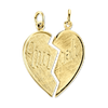 Sterling Silver Mizpah Breakaway Heart Pendant (32 x 25 mm)