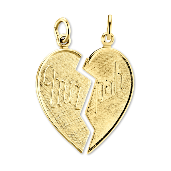 Sterling Silver Mizpah Breakaway Heart Pendant (32 x 25 mm)