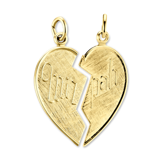 Sterling Silver Mizpah Breakaway Heart Pendant (32 x 25 mm)