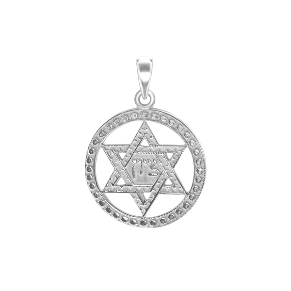 Sterling Silver Star of David Medallion (24 x 18 mm)