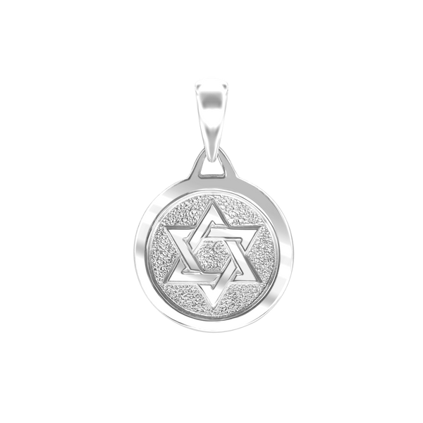 Sterling Silver Star of David Medallion (23 x 17 mm)