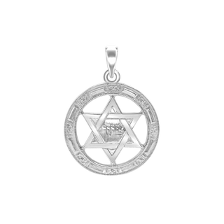 Sterling Silver Star of David Medallion (24 x 18 mm)