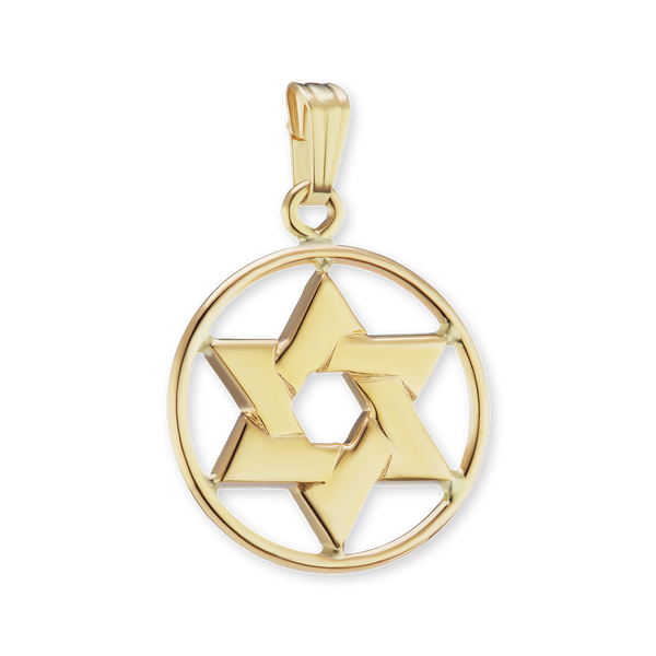 Sterling Silver Star of David Medallion (22 x 16 mm)