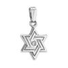 14K Gold Star of David Pendant with Diamonds (17 x 9 mm)