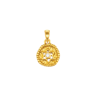 14K Gold Star of David Pendant (12 x 10 mm)