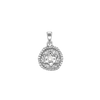 Sterling Silver Star of David Medallion with Cubic Zirconia (15 x 10 mm)