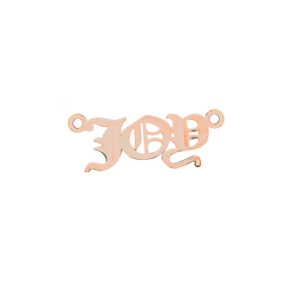 Old English Laser Cut Out in 14K Pink Gold