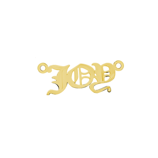 Old English Laser Cut Out in 14K Yellow Gold