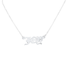 Old English Laser Cut Out Necklace in 14K White Gold (18" Chain)