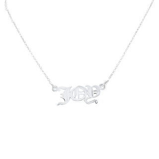 Old English Laser Cut Out Necklace in Sterling Silver (18" Chain)