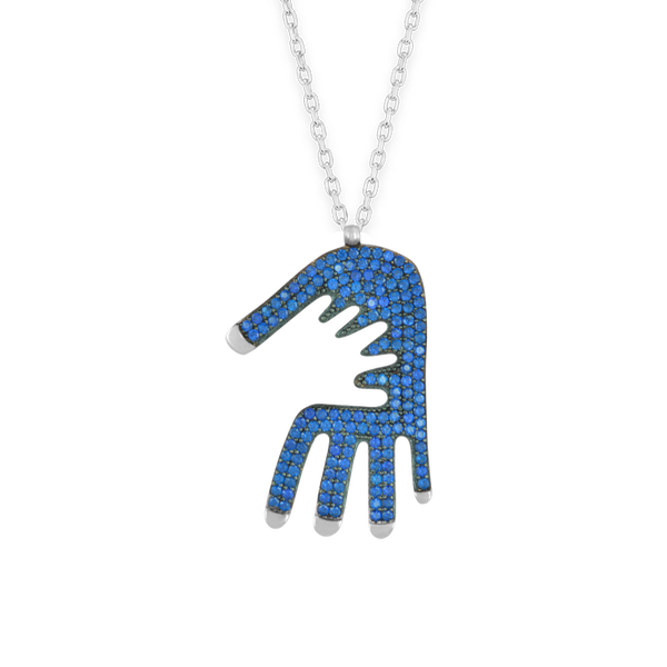 Sterling Silver Hamsa Pendant (26 x 16 mm)