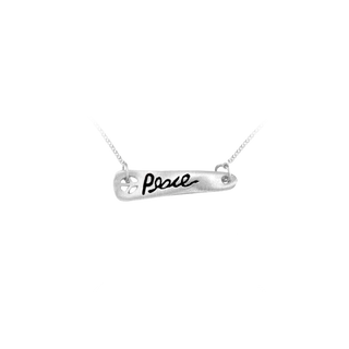 Peace Bar Necklace in Sterling Silver (20 x 5 mm)