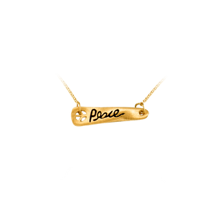 Peace Bar Necklace in Sterling Silver (20 x 5 mm)