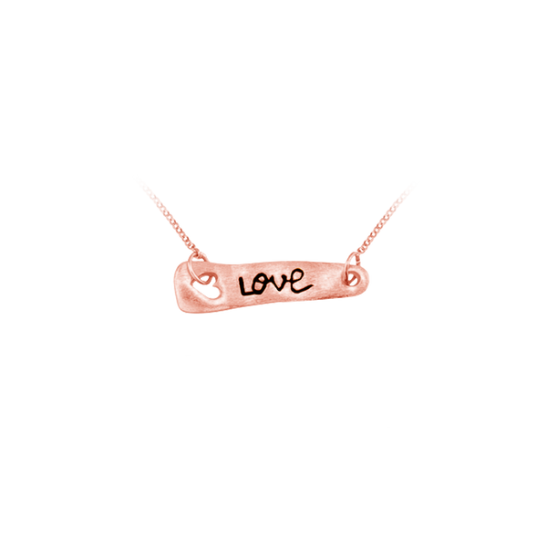 Love Bar Necklace in Sterling Silver (19 x 5 mm)