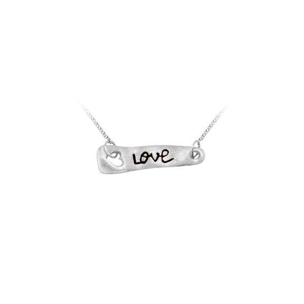 Love Bar Necklace in Sterling Silver (19 x 5 mm)