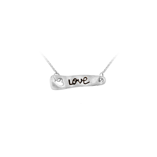 Love Bar Necklace in Sterling Silver (19 x 5 mm)