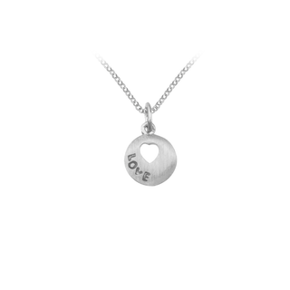 Love Disk Necklace in Sterling Silver (10 x 10 mm)