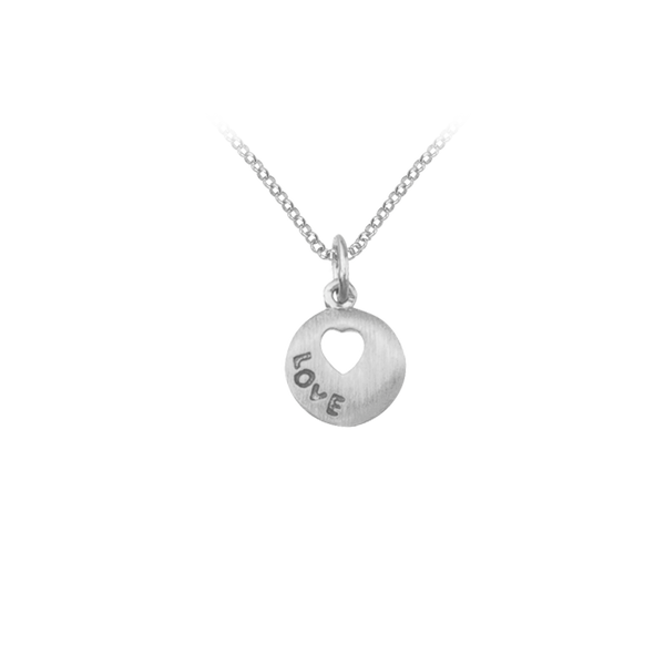 Love Disk Necklace in Sterling Silver (10 x 10 mm)