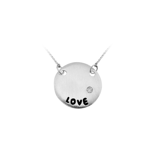 Love Dome Necklace with Cubic Zirconia in Sterling Silver (15 x 15 mm)