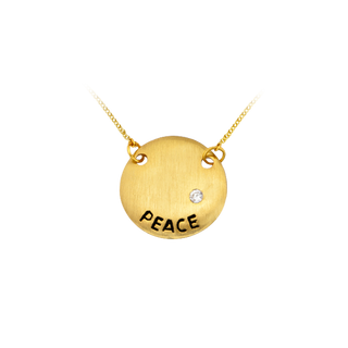 Peace Necklace with Cubic Zirconia in Sterling Silver (16 x 16 mm)