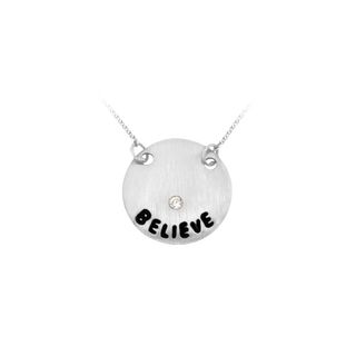 Believe Necklace in Sterling Silver (16 x 16 mm)