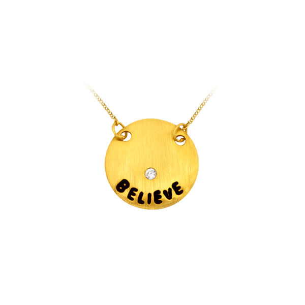 Believe Necklace in Sterling Silver (16 x 16 mm)