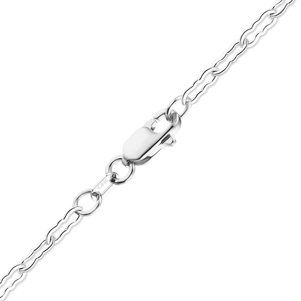 Finished Flat Krinkle Anklet in 14K White Gold (1.50 mm)