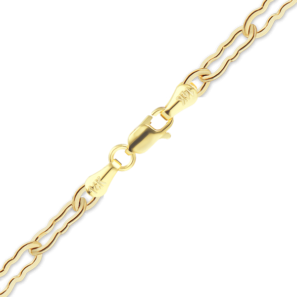 Finished Flat Krinkle Bracelet in 14K Yellow Gold (1.50 mm)