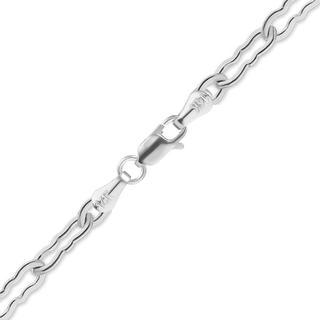 Finished Flat Krinkle Anklet in 14K White Gold (1.50 mm)