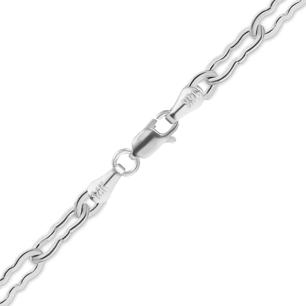 Finished Flat Krinkle Necklace in 14K White Gold (1.50 mm)