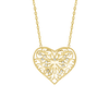 Heart with Filigree Necklace with Cubic Zirconia in Sterling Silver (19 x 20 mm)
