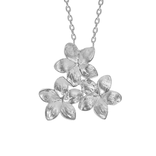 3 Flowers Necklace in Sterling Silver (21 x 18 mm)