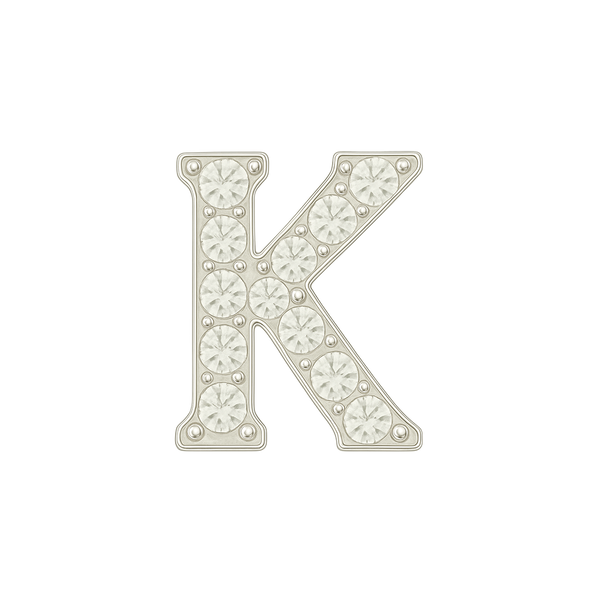 Large Initial Charm with Natural Diamonds Finding in 14K Gold (8 mm)