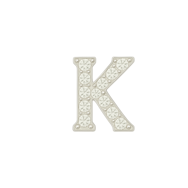 Large Initial Charm with Natural Diamonds Finding in 14K Gold (8 mm)