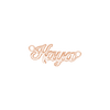 Classic Script Laser Cut Out in 14K Pink Gold