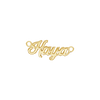 Classic Script Laser Cut Out in 14K White Gold