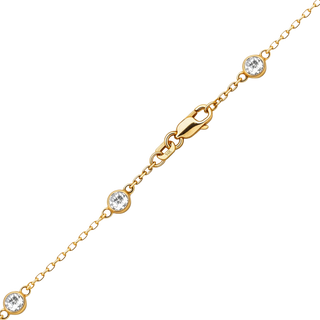 Finished Diamond by the Yard Cable Chain Anklet in 14K Yellow Gold with Lab Grown Diamonds