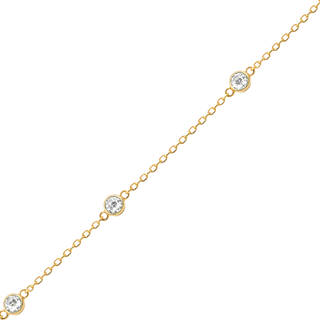 Bulk / Spooled Diamond by the Yard Cable Chain in 14K Yellow Gold (Diamond Bezel: Every 1.5")