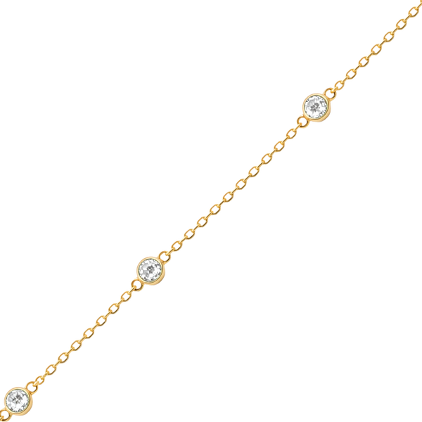 Bulk / Spooled Diamond by the Yard Cable Chain in 14K Yellow Gold (Diamond Bezel: Every 1.5")