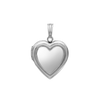 Embossed Heart Locket in Sterling Silver with Optional Engraving (28 x 19 mm)