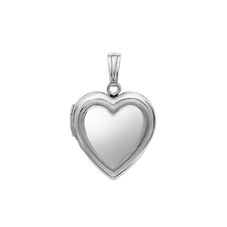 Embossed Heart Locket in Sterling Silver with Optional Engraving (28 x 19 mm)